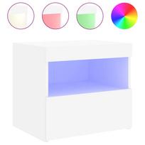 vidaXL Naktinė spintelė su LED lemputėmis, baltos spalvos, 50x40x45cm