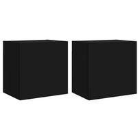 vidaXL Sieninės TV spintelės, 2vnt., juodos, 40,5x30x40cm, mediena