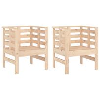 vidaXL Sodo kėdės, 2vnt., 61,5x53x71cm, pušies medienos masyvas