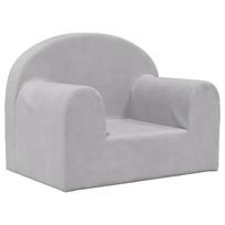 vidaXL Vaikiška sofa, šviesiai pilkos spalvos, minkštas pliušas