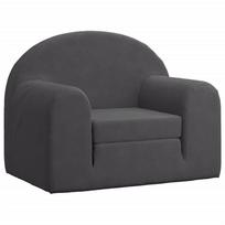 vidaXL Vaikiška sofa-lova, antracito spalvos, minkštas pliušas