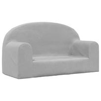 vidaXL Vaikiška dvivietė sofa, šviesiai pilka, minkštas pliušas