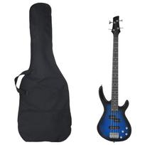vidaXL Elektrinė bosinė gitara pradedantiesiems, mėlyna/juoda, 4/4 46"