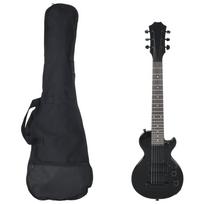 vidaXL Elektrinė gitara vaikams su dėklu, juodos spalvos, 3/4 30"