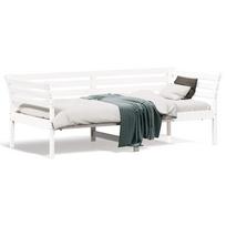 vidaXL Dieninė lova be čiužinio Balta 75x190 cm medžio masyvo pušis