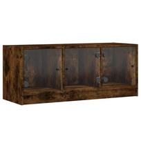 vidaXL TV spintelė su stiklinėmis durelėmis, dūminė, 102x37x42cm