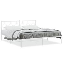 vidaXL Metalinis lovos rėmas su galvūgaliu, baltos spalvos, 183x213cm