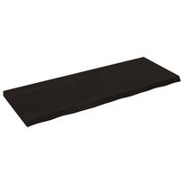vidaXL Stalviršis, tamsiai rudas, 160x60x(2-6) cm, ąžuolo masyvas