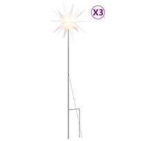 vidaXL Kalėdiniai šviestuvai su smaigais/LED, 3vnt., balti, 35cm