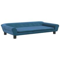 vidaXL Vaikiška sofa, mėlynos spalvos, 100x50x26cm, aksomas
