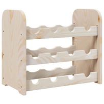 vidaXL Vyno butelių stovas, 43x25x37cm, pušies medienos masyvas