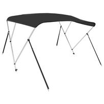 vidaXL Bimini viršaus stogelis, juodas, 183x180x137cm, 3 lankų rėmas