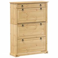 vidaXL Spintelė batams Corona, 99x32x138cm, pušies medienos masyvas