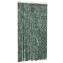 vidaXL Užuolaida nuo musių, žalia ir balta, 118x220cm, šenilis