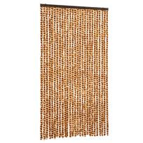 vidaXL Užuolaida nuo musių, geltonai ruda ir balta, 118x220cm, šenilis