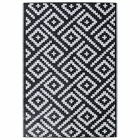 vidaXL Lauko kilimas ARAKIL Baltas ir Juodas 140x200 cm PP