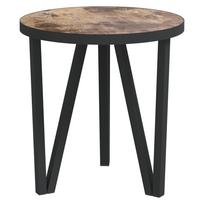 vidaXL Arbatos staliukas, juodas ir geltonas, 35cm skersmens, MDF