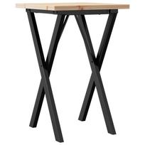 vidaXL Valgomojo stalas, 50x50x75,5cm, pušis ir plieninis, X formos rėmas