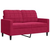 vidaXL Dvivietė sofa, raudonojo vyno spalvos, 120cm, aksomas