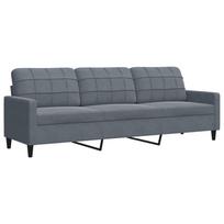 vidaXL Trivietė sofa, tamsiai pilkos spalvos, 210cm, aksomas