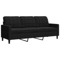 vidaXL Trivietė sofa, juodos spalvos, 180cm, aksomas