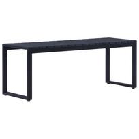 vidaXL Sodo suoliukas, juodos spalvos, 120,5cm, PS plokštė