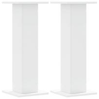 vidaXL Garsiakalbių stovai, 2vnt., balti, 30x30x80cm, apdirbta mediena