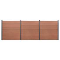 vidaXL Tvoros segmento rinkinys, rudos spalvos, 526x186cm, WPC