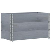 vidaXL Padėklų apvadai, 3vnt., pilki, 100x50cm, pušies masyvas
