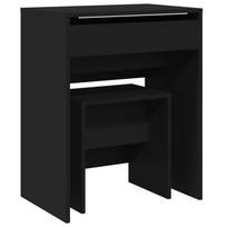 vidaXL Kosmetinis staliukas ir taburetė, juodos spalvos, 60x40x113,5cm