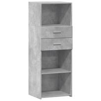 vidaXL Komoda, betono pilkos spalvos, 45x42,5x124cm, apdirbta mediena