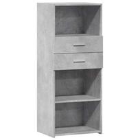 vidaXL Komoda, betono pilkos spalvos, 50x42,5x124cm, apdirbta mediena