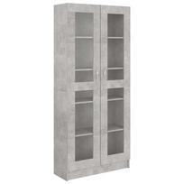 vidaXL Vitrininė spintelė, betono, 82,5x30,5x185,5cm, apdirbta mediena