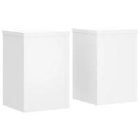 vidaXL Stovai augalams, 2vnt., balti, 25x25x35cm, apdirbta mediena