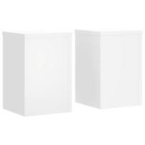 vidaXL Stovai augalams, 2vnt., balti, 20x20x30cm, apdirbta mediena