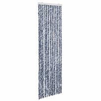 vidaXL Užuolaida nuo vabzdžių, mėlyna ir balta, 56x200cm, šenilis