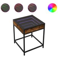 vidaXL Naktinis staliukas su Infinity LED, dūminio ąžuolo, 40x40x51cm