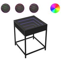 vidaXL Naktinis staliukas su Infinity LED, juodas, 40x40x51cm