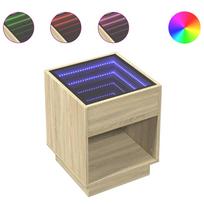 vidaXL Naktinis staliukas su Infinity LED, ąžuolo, 40x40x50cm