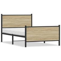 vidaXL Lovos rėmas be čiužinio, sonoma ąžuolo, 100x190cm, metalas