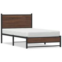 vidaXL Lovos rėmas be čiužinio, rudas ąžuolo, 100x190cm, metalas