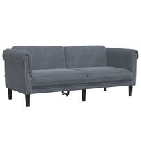 vidaXL Dvivietė sofa, tamsiai pilkos spalvos, aksomas