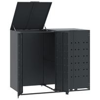 vidaXL Stoginė dviem konteineriams, antracito, 138x79x117cm, plienas