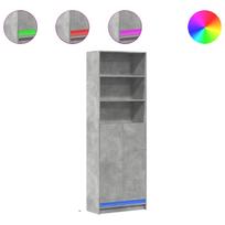 vidaXL Komoda su LED, betono pilkos, 69x32,5x200cm, apdirbta mediena
