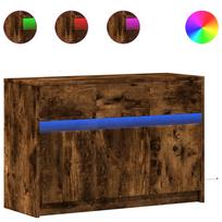 vidaXL Televizoriaus spintelė su LED, dūminė, 91x34x61cm, mediena