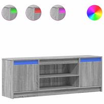 vidaXL Televizoriaus spintelė su LED, pilka, 139,5x34x50cm, mediena