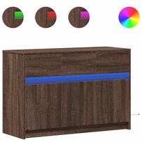vidaXL Televizoriaus spintelė su LED, ruda, 91x34x61cm, mediena