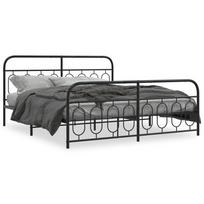 vidaXL Lovos rėmas su galvūgaliu/kojūgaliu, juodas, 183x213cm, metalas