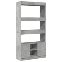 vidaXL Komoda, betono pilkos spalvos, 92x33x180cm, apdirbta mediena