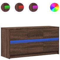 vidaXL Televizoriaus spintelė su LED, ruda, 100x34x50cm, mediena